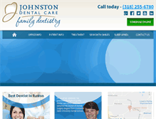 Tablet Screenshot of johnstondentalcare.net